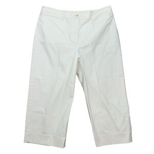 Talbots Wide Leg Cream Crop Chino Pants